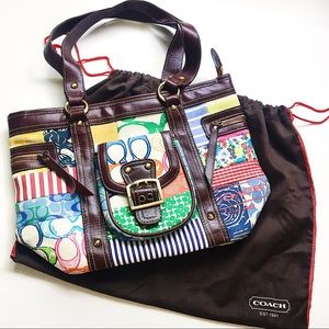 Coach Hamptons Patchwork Leather Hand Bag